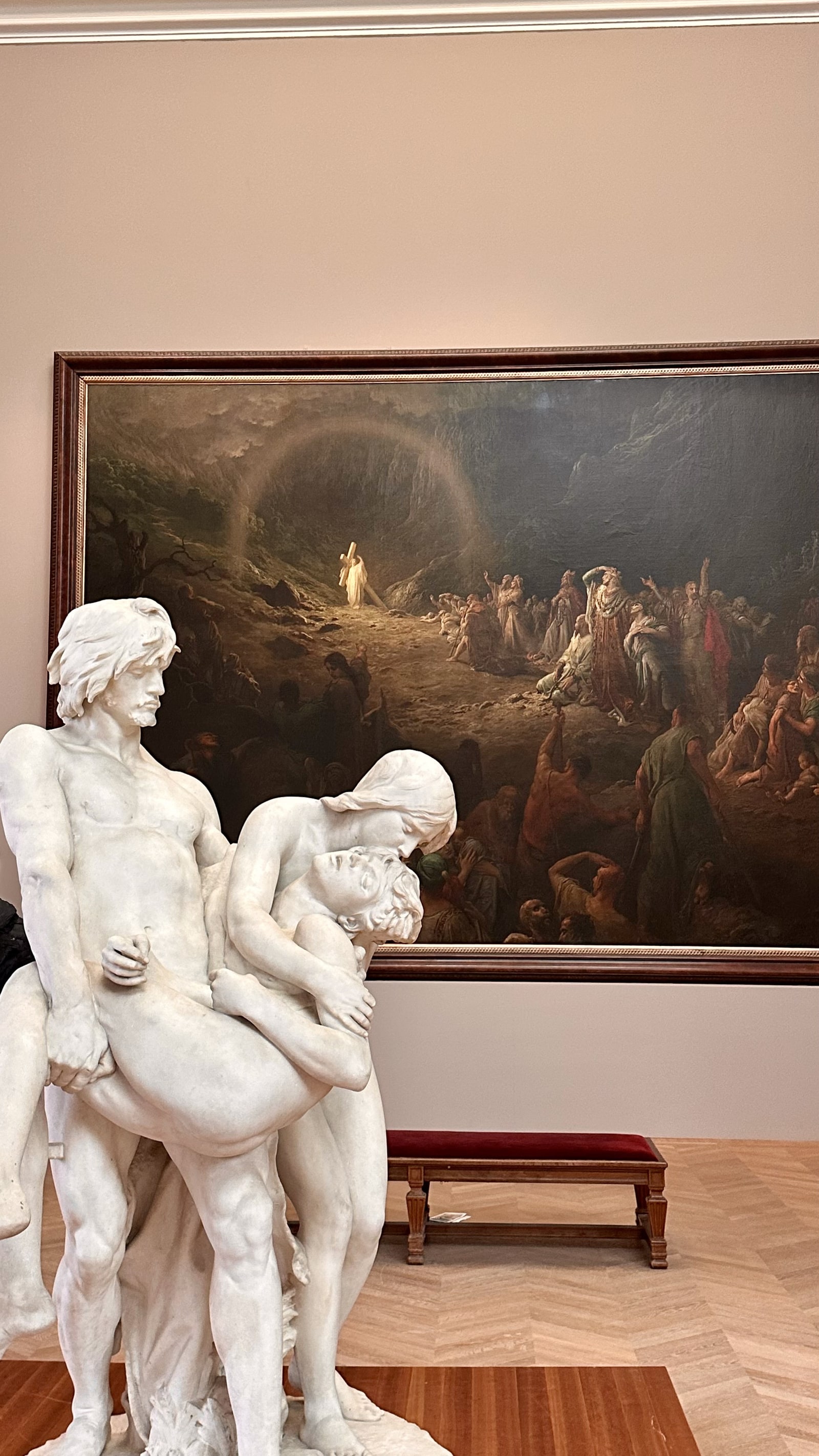 Marble sculpture in a museum