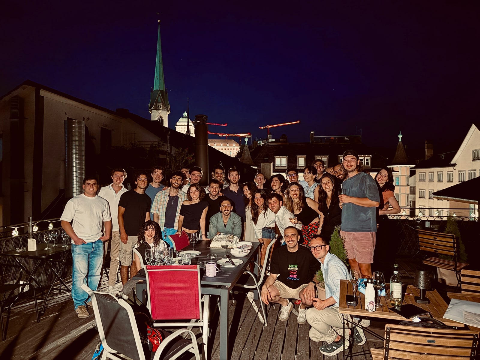 A rooftop gathering with friends